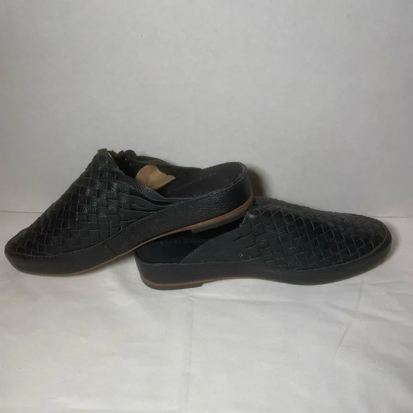 Kelsi Dagger Brooklyn Maple woven black leather mules size 10 - Picture 4 of 7